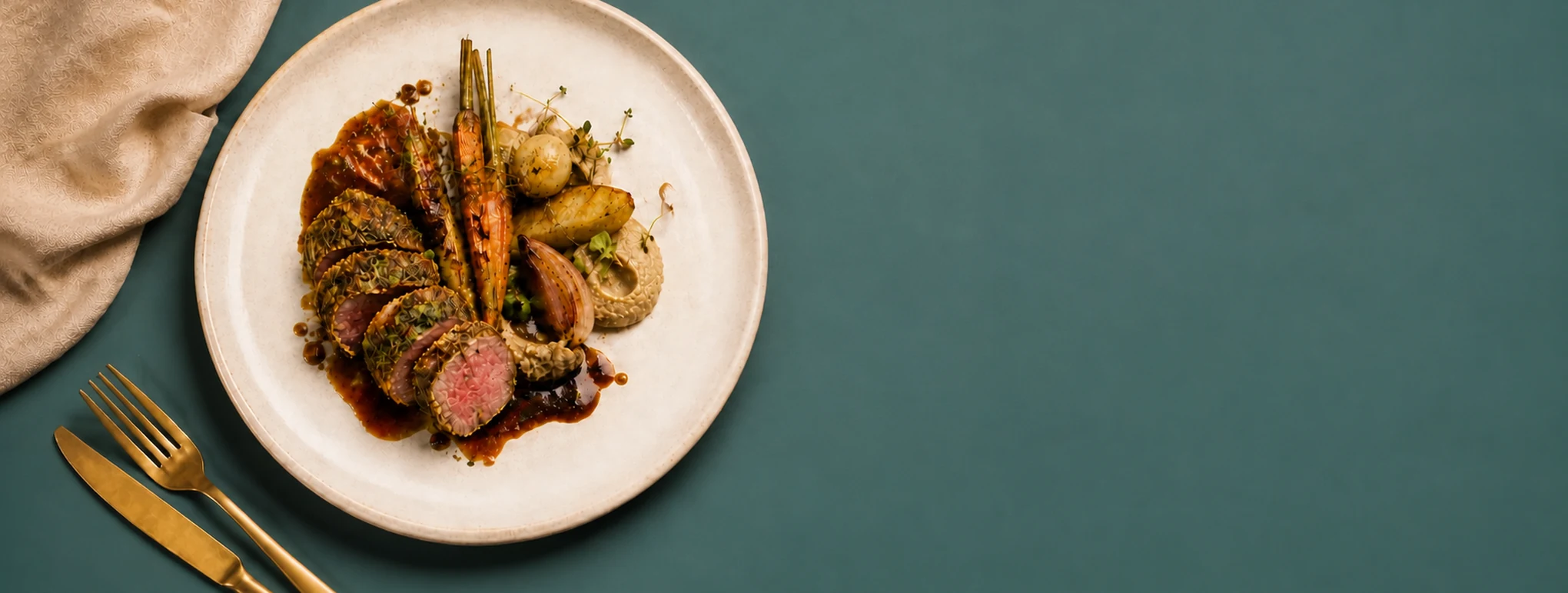 A contemporary Iraqi dish, elegantly presented
